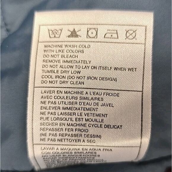 Vintage Nike 000 Mens Y2K Puffer Coat Sz L Blue Embroidered Jacket - Picture 6 of 10